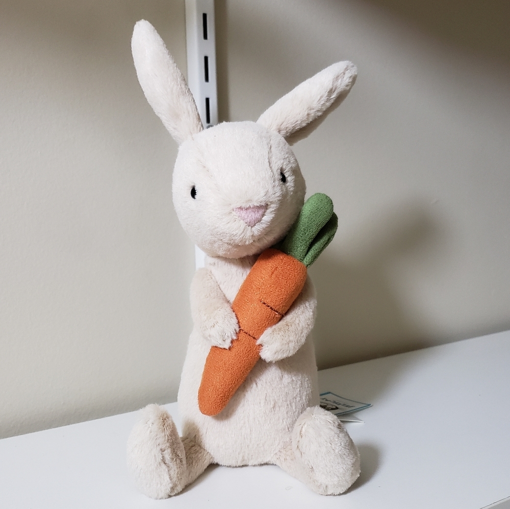 RETIRED Jellycat Bonnie Bunny with Carrot Easter Plush Rabbit BONB3C NWT